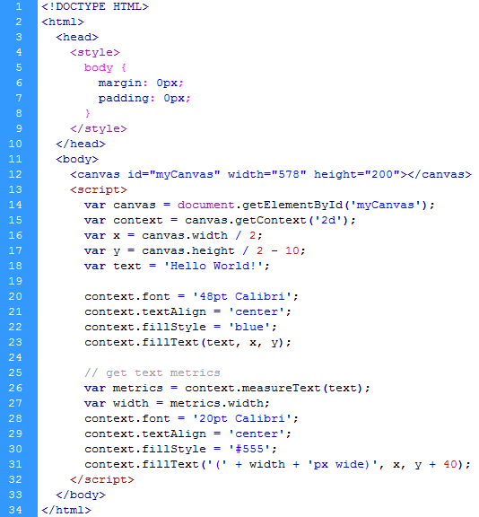 Code that will measure the width of your text
